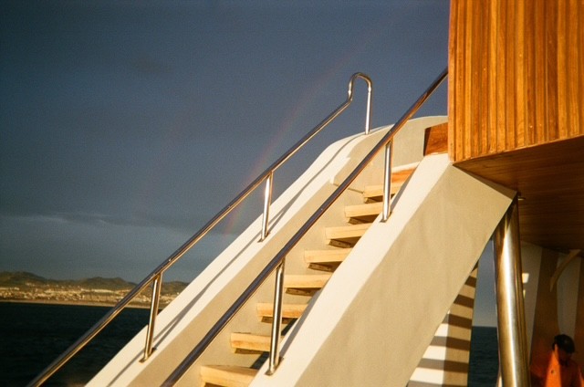 rainbow stairway, film photograph by Robert Corrigan