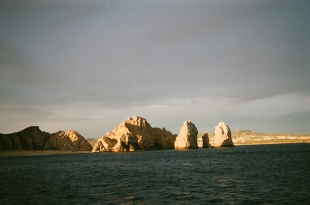 lit rocks, film photograph by Robert Corrigan